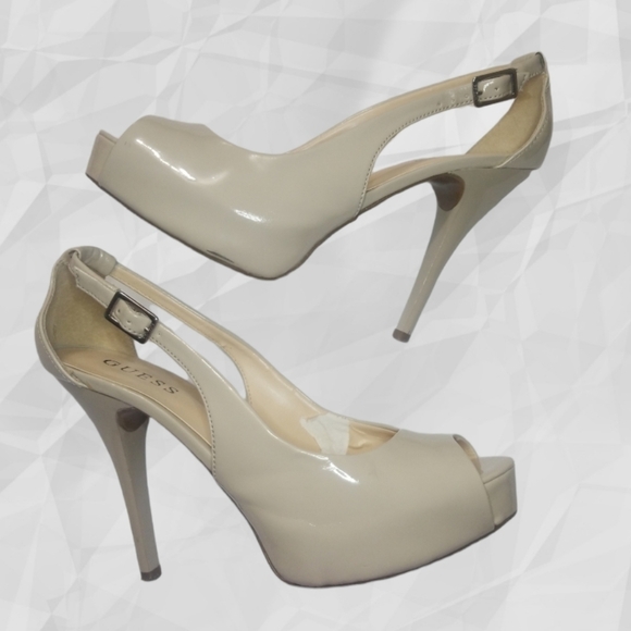 GUESS Peep Toe Heels Nude Patent 8 - Picture 4 of 12